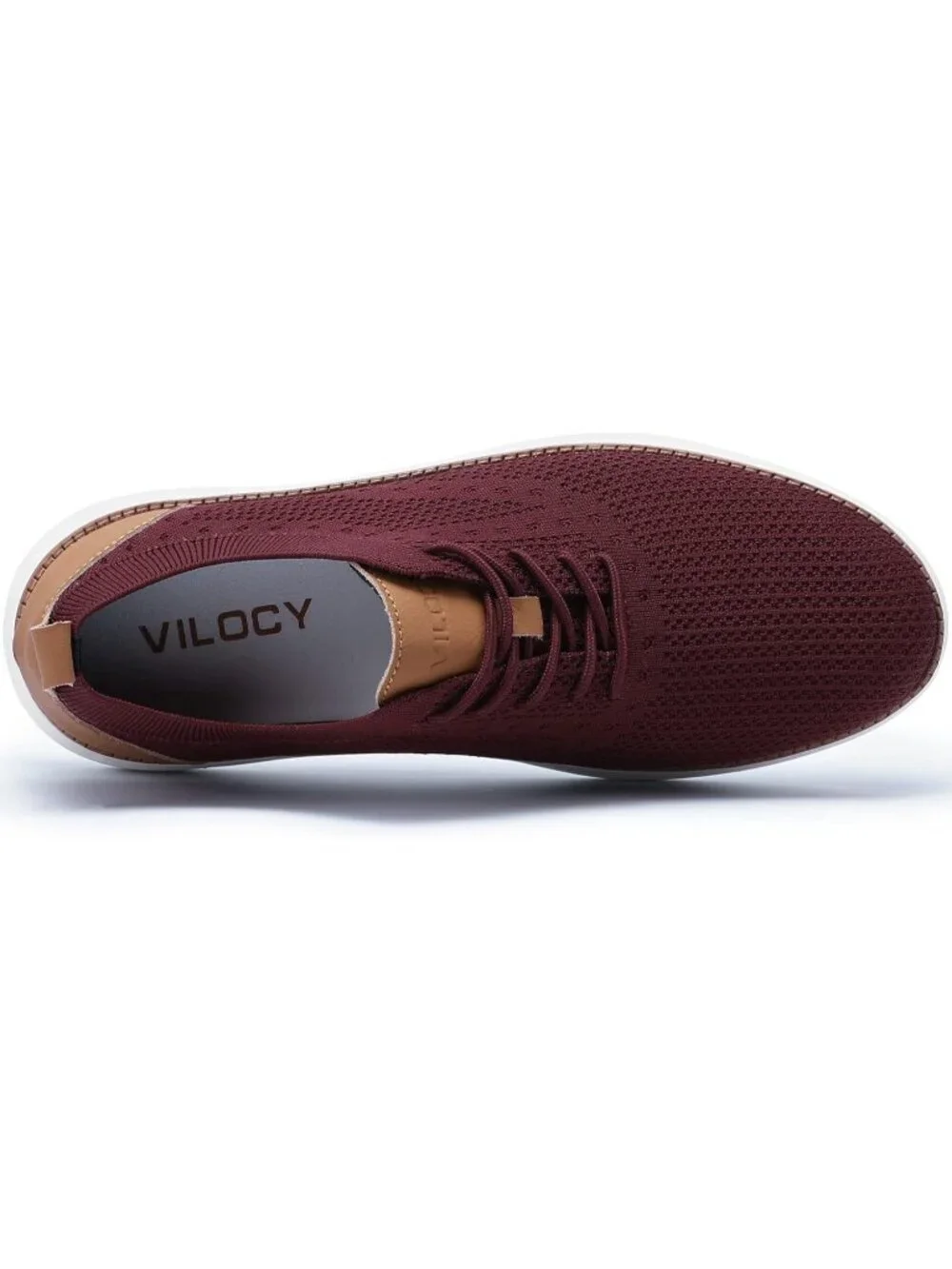 VILOCY Men's Red Ethylene Vinyl Acetate Casual Breathable Comfortable Sneakers